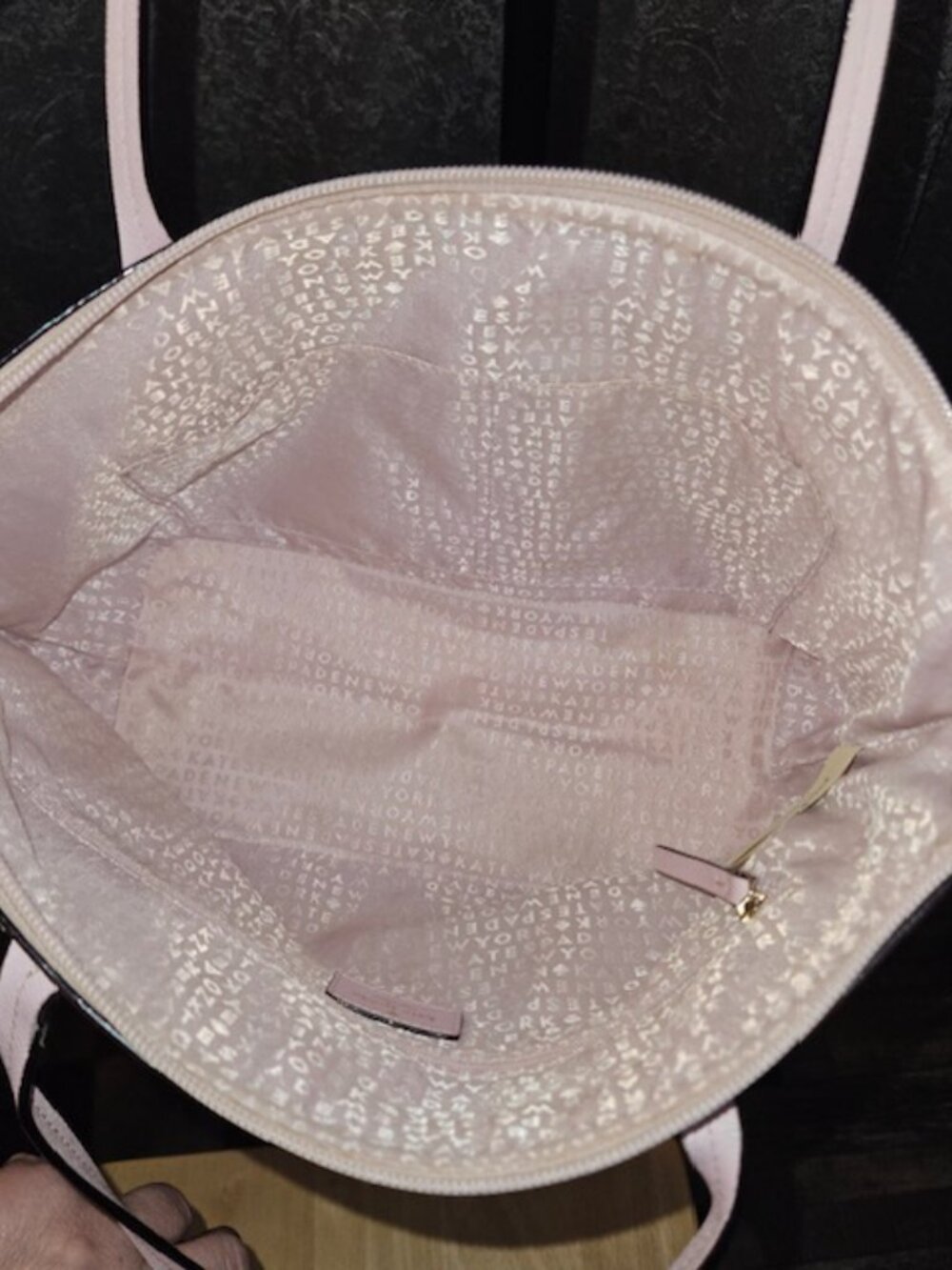 Kate Spade Tote Pink And Pink Glitter Polka Dots Pristine Condition - Picture 4 of 7
